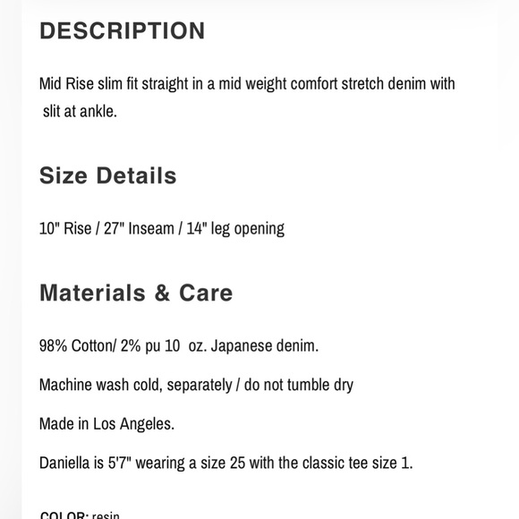 ASKK NY Mid Rise Straight with side slit hem Jeans In Resin Sz 27 NWT MSRP $210 - Picture 5 of 11